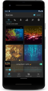 Light Canvas Android app scenes list